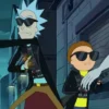 2023-9-rick-and-morty-wearing-sunglasses-and-fighting-in-season-7-